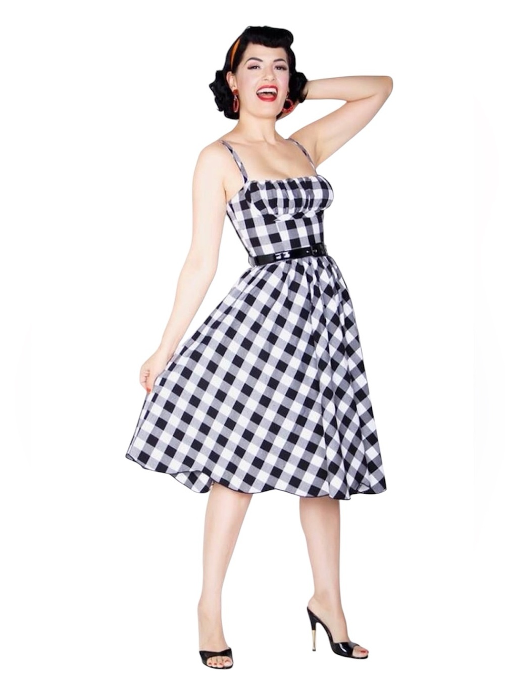Mariposa Dress - Black Gingham